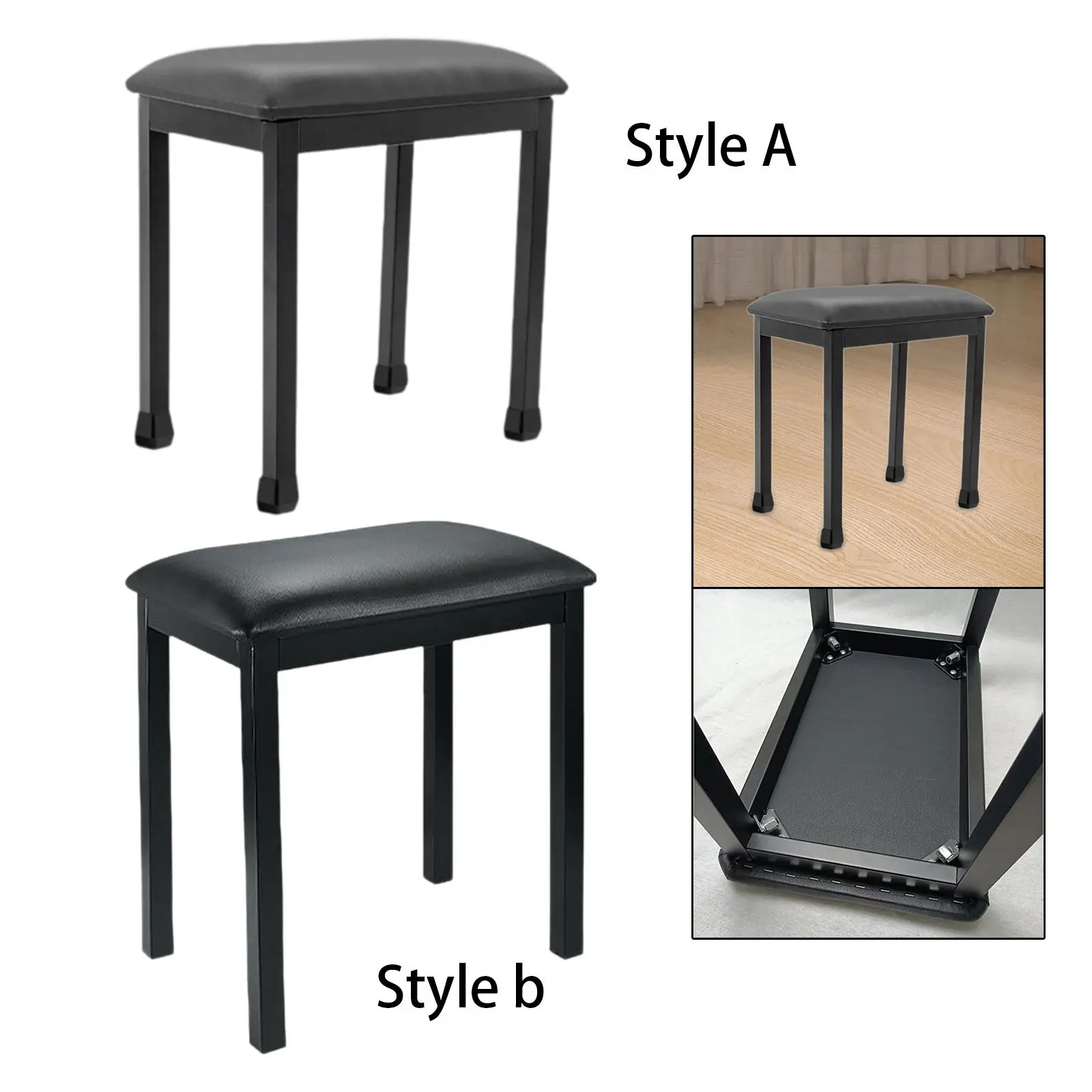 Padded Keyboard Seat with Iron Legs Piano Bench Piano Stool for Performances Pipa Musical Instrument Playing Stage Practice