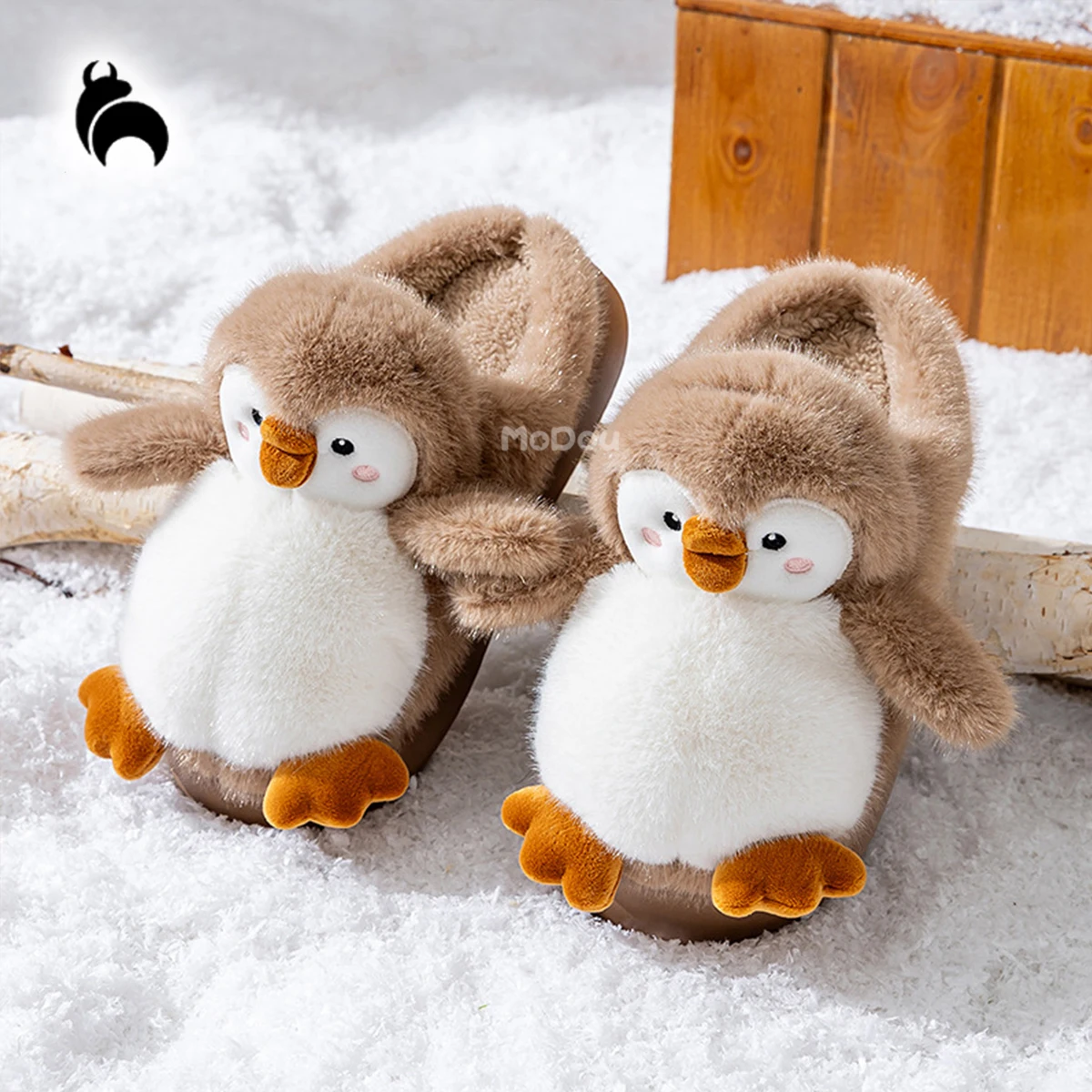 

Новые осенне-зимние теплые домашние плюшевые женские хлопковые тапочки с милым пингвином для дома