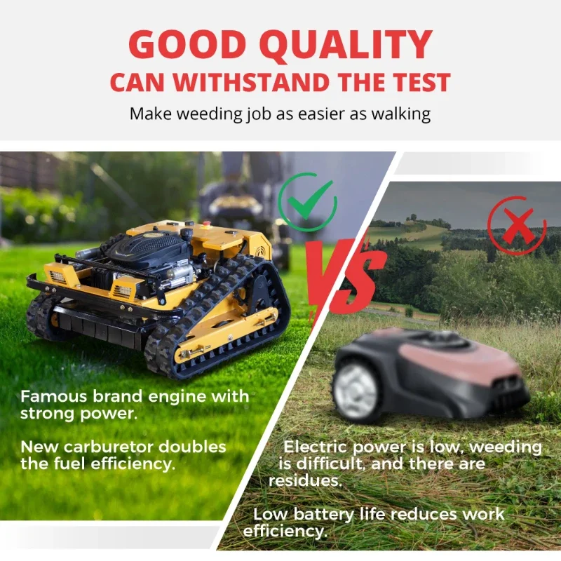 Customized Remote Control Lawn Mower,Farm Garden Automatic Crawler Track Steep Slopes Lawn Mower Robot,Multiple Colors Mower
