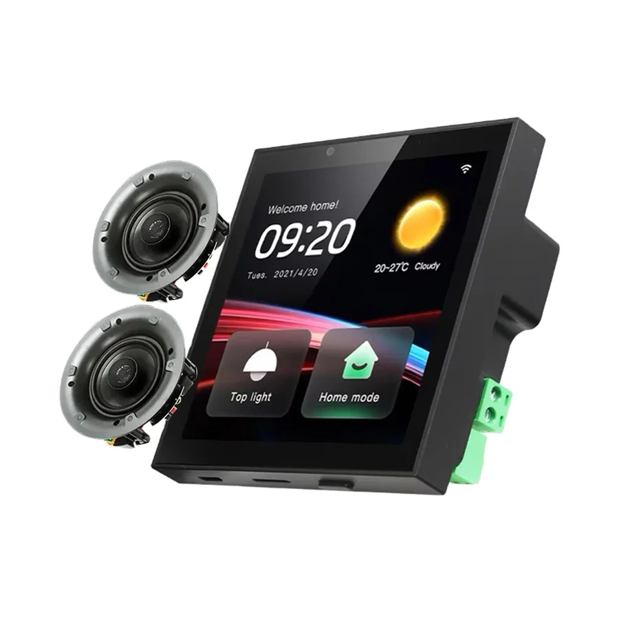 

4 Inch Glass Multi-function Touch Screen Wall Mounted Central Control Zigbee Gateway For Smart Home Control Panel Alexa Voice