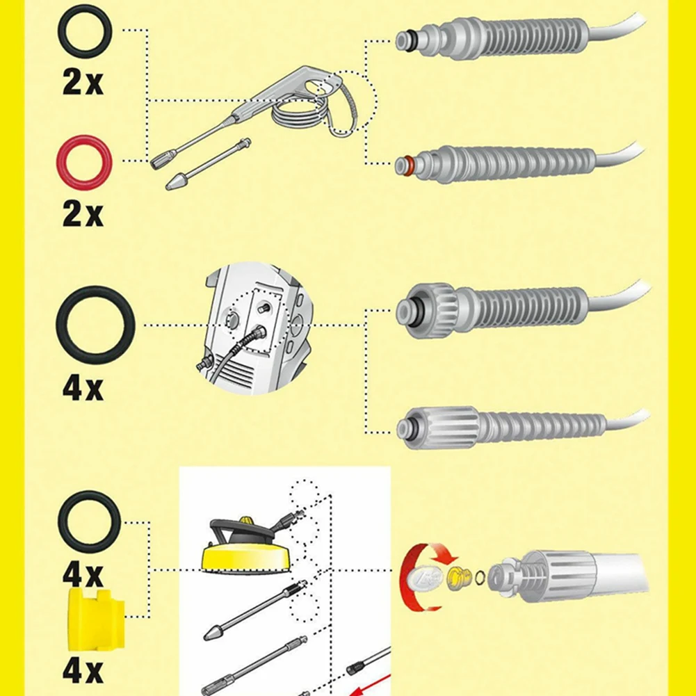 New O-Ring for Karcher K2 K3 K4 K5 K6 K7 Lance Hose Nozzle Spare O-Ring Seal 2.640-729.0 Rubber O-Ring Pressure Washer