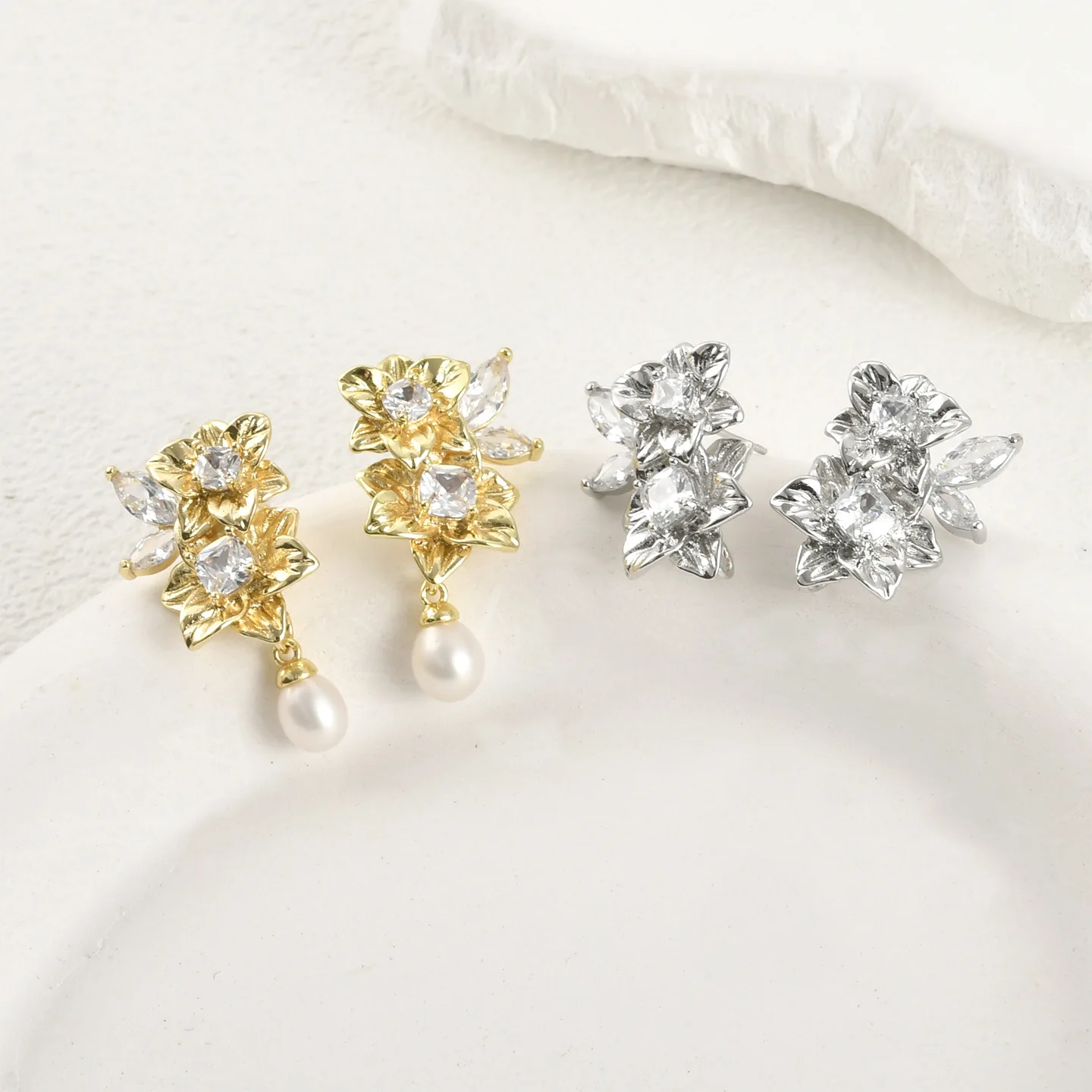 

Серьги-гвоздики из 14-каратного золота с белым цирконием в форме камелии, сохраняющие цвет, с подвесками-цветами, аксессуары для самостоятельного изготовления серег ручной работы