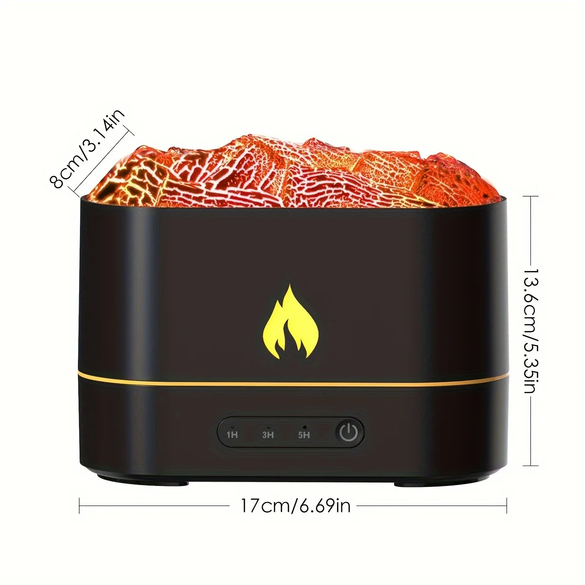250ml Burning Lava Aromatherapy Humidifier - Color Flame Lamp, USB Powered, Vaporizer, Air Purifier, Mood Enhancer for Bedroom,