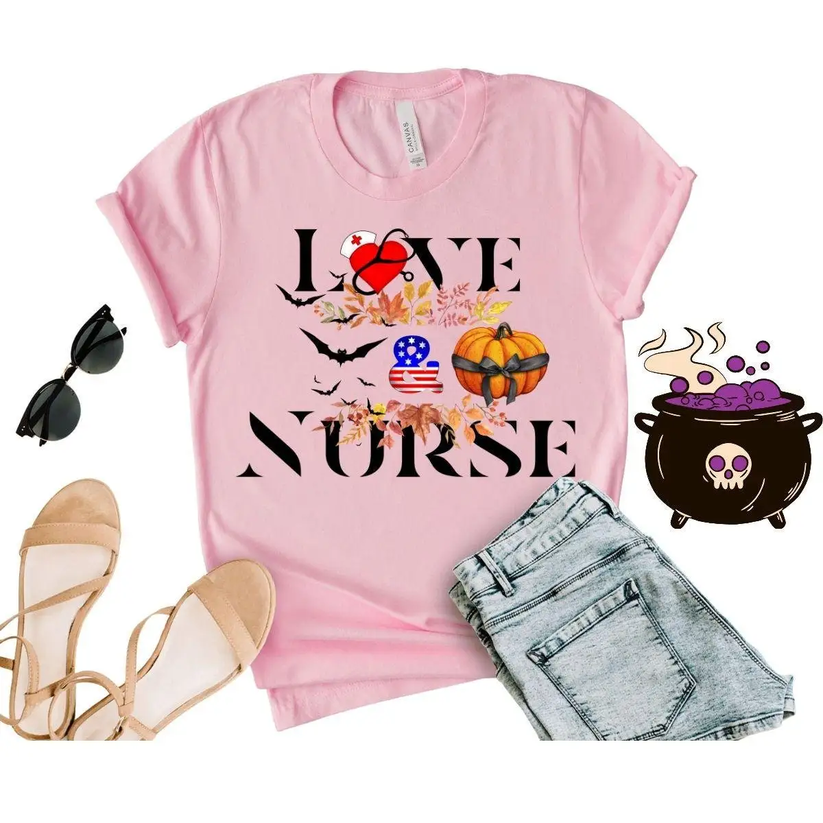 

Halloween Nurse T Shirt Nursing For School Preppy