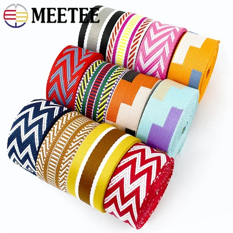 

2/5Meters 38mm Polyester Jacquard Webbing Bag Shoulder Strap Decor Ribbon Band Luggage Belt Binding Tape DIY Sewing Accessories