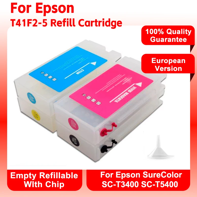 

For Epson T41F2-T41F5 350ML Empty Refill Cartridge with One Time Chip For Epson SC-T3400 T5400 T3405/T5405/T3405N/T5400M Printer