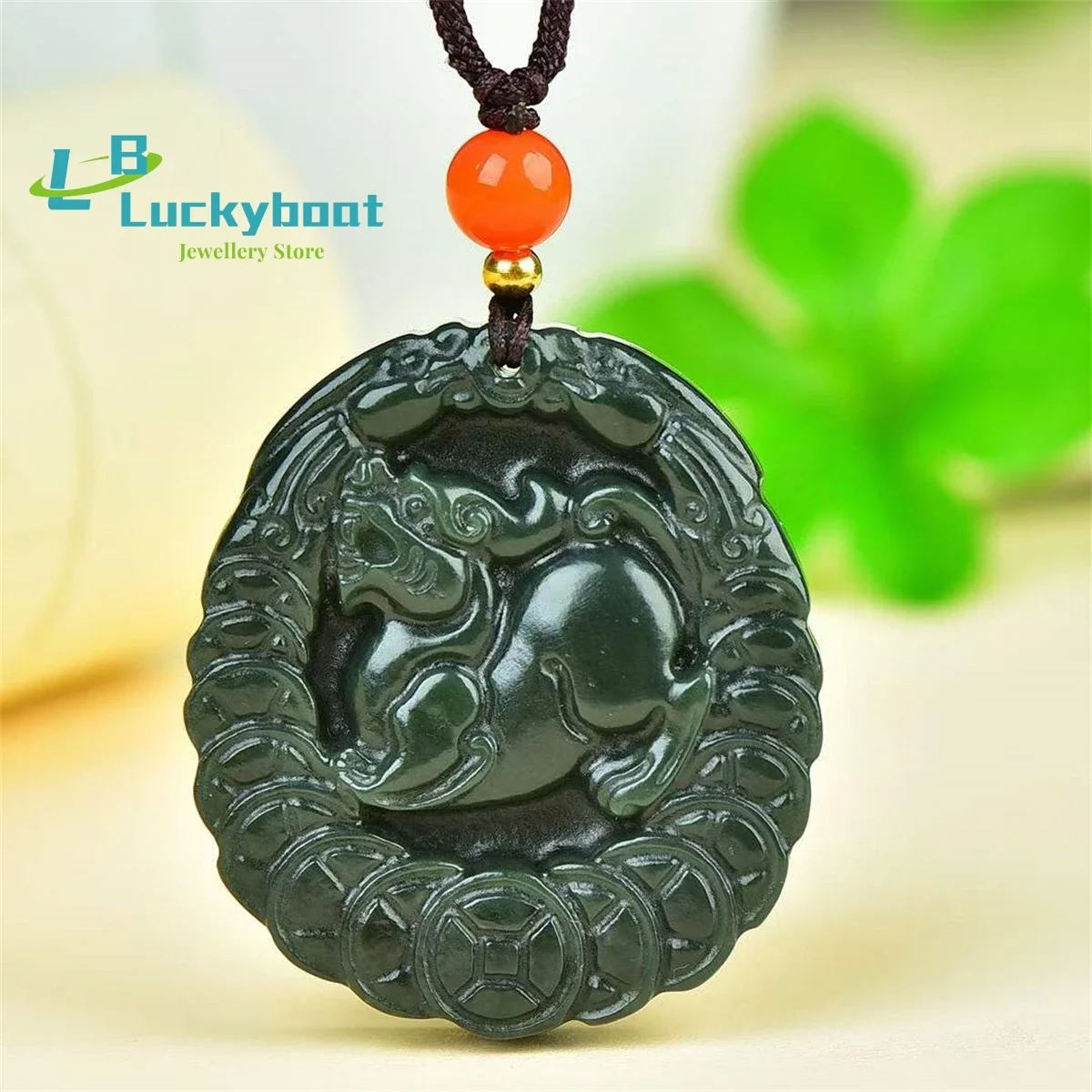 

Натуральный кулон Hetian Qingyu Lucky Kirin, простой и элегантный персонализированный модный универсальный изысканный мужской и женский стиль