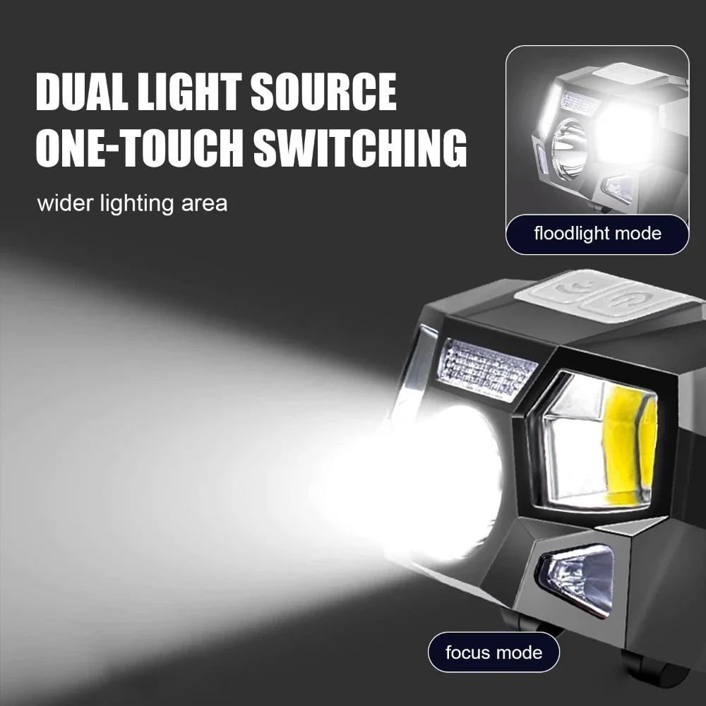 Smart Motion Sensor COB+LED Headlamp Portable Lightweight Induction Headlight USB Rechargeable Head Lamp Waterproof Head Torch