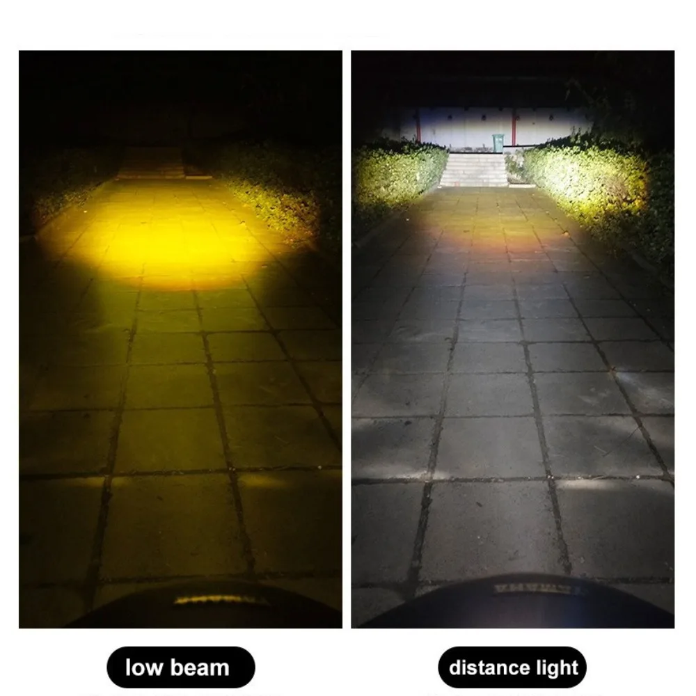 مصباح دراجة نارية LED مزدوج اللون ، مصباح أمامي ، ملحقات موتو ، H4 ، P15D ، كشاف مساعدة ، من من من من من نوع K ، 12 فولت