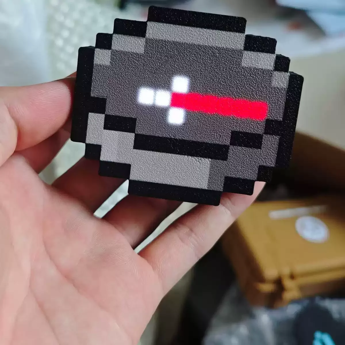 Minecraft Compass Creative Pixel Style Rechargeable Keychain Pendant Art Toy Collectible Desktop Ornament Birthday Gift For Fans view 5