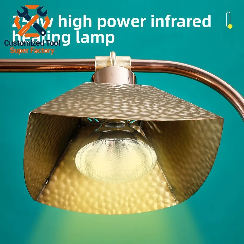 Restaurant stainless steel rose gold environmentally friendly commercial buffet heating lamp electric food insulation lamp 1