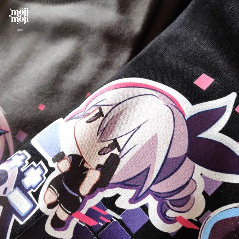 เสื้อรถไฟ silverwolf honkai Star, honkai: เสื้อยืดลายดาว, ฝูงหมาป่าสีเงิน, ฝูงหมาป่าสีเงิน, เสื้อนักเล่นเกม