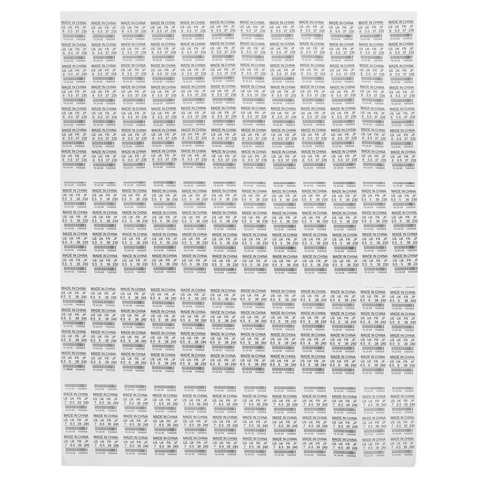 4Sheets Universal Shoes Size Sticker Labels Self-Adhesive Paper Number Tags for Sneaker Boots High Heel Sports Shoes Easy Peel