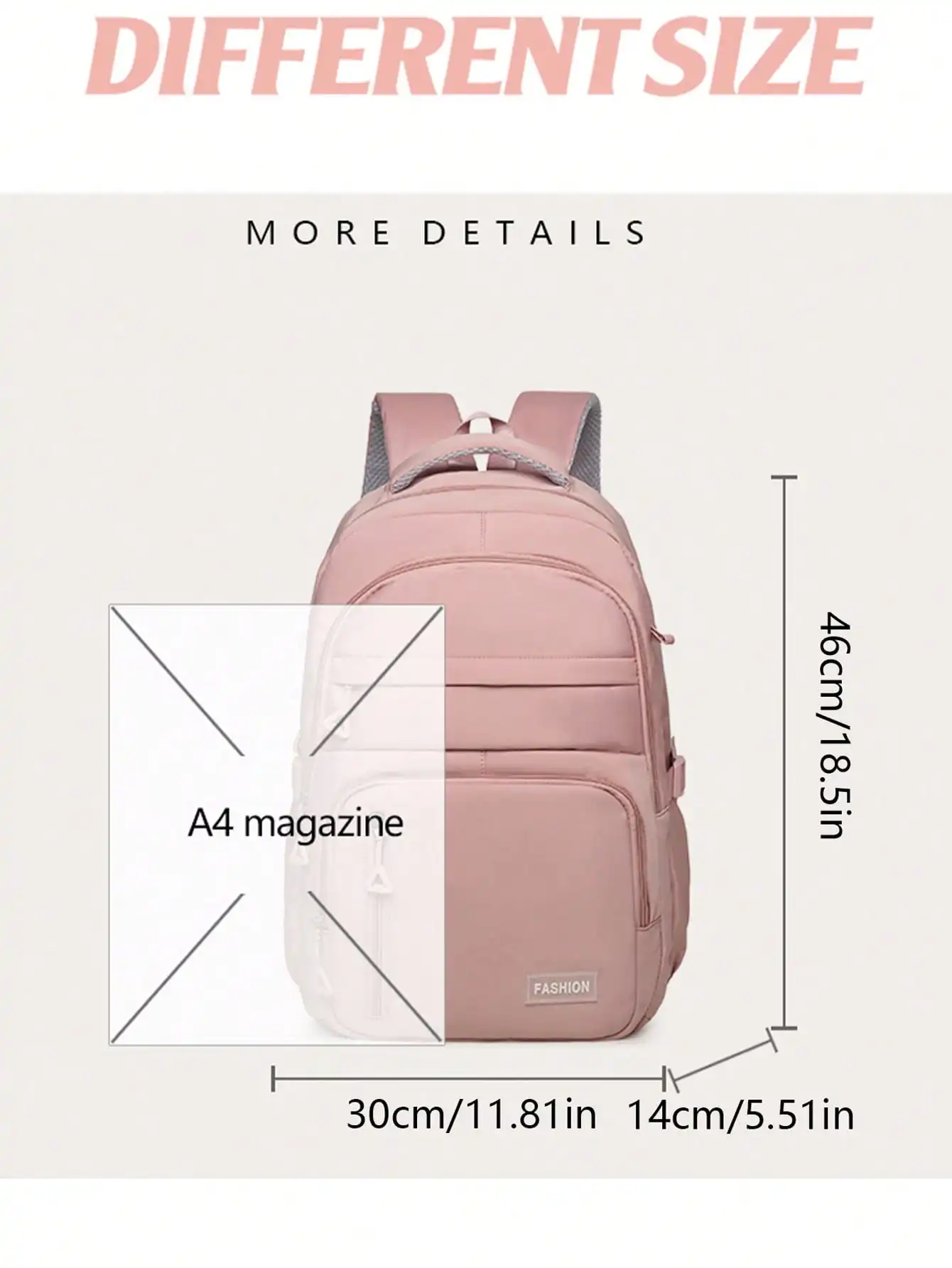 Trendy Solid Color Lightweight Nylon Backpack Multi Functional Large Capacity Convenient Student Backpack Suitable for Daily Use
