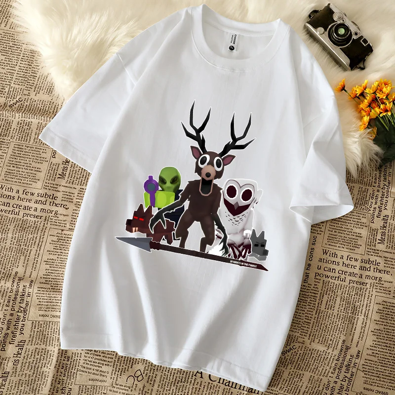 

99 ночей в лесу Футболка для взрослых для мужчин и женщин Футболка с коротким рукавом и круглым вырезом Топы Одежда Футболка с графическим принтом оленя в подарок