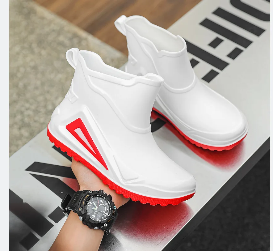 Children Rain Boots Girls Boys Ankle Rain Boots Waterproof Kids Water Shoes Students Teenagers Rubber Shoes Botas De lluvia