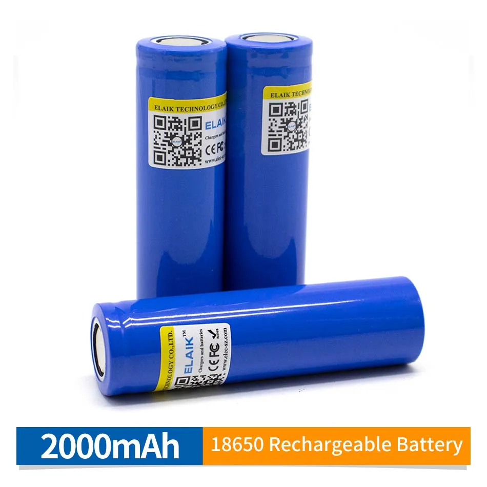 18650 2000 mah power lithium battery 3.7 V strong light flashlight rechargeable battery