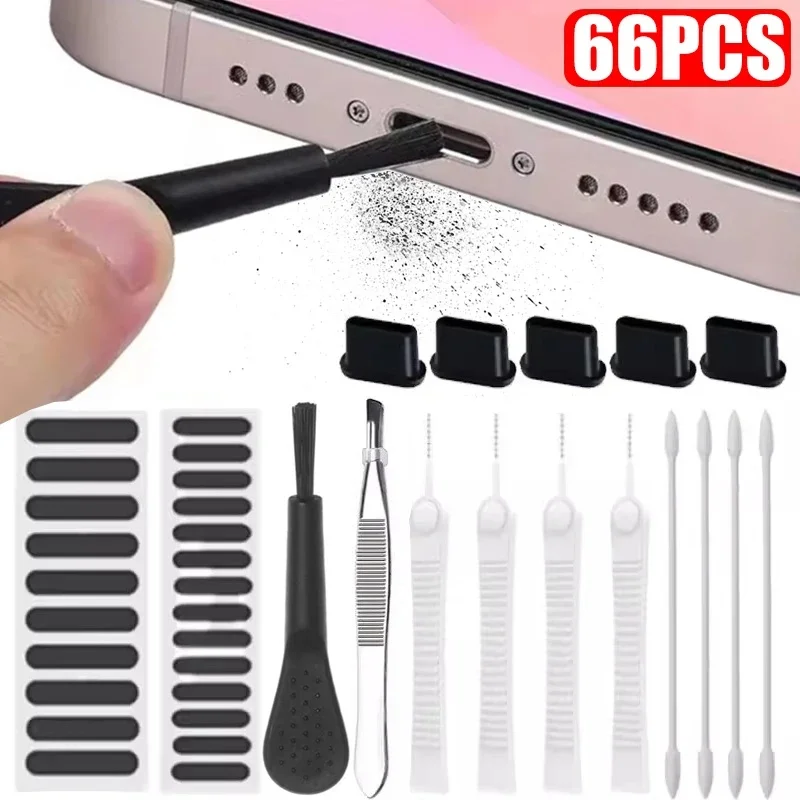 Universal Phone Mobile Phone Speaker Charging Port Cleaning Set for iPhone 17 16 15 Pro Max Samsung Xiaomi Earphones Cleaner Kit
