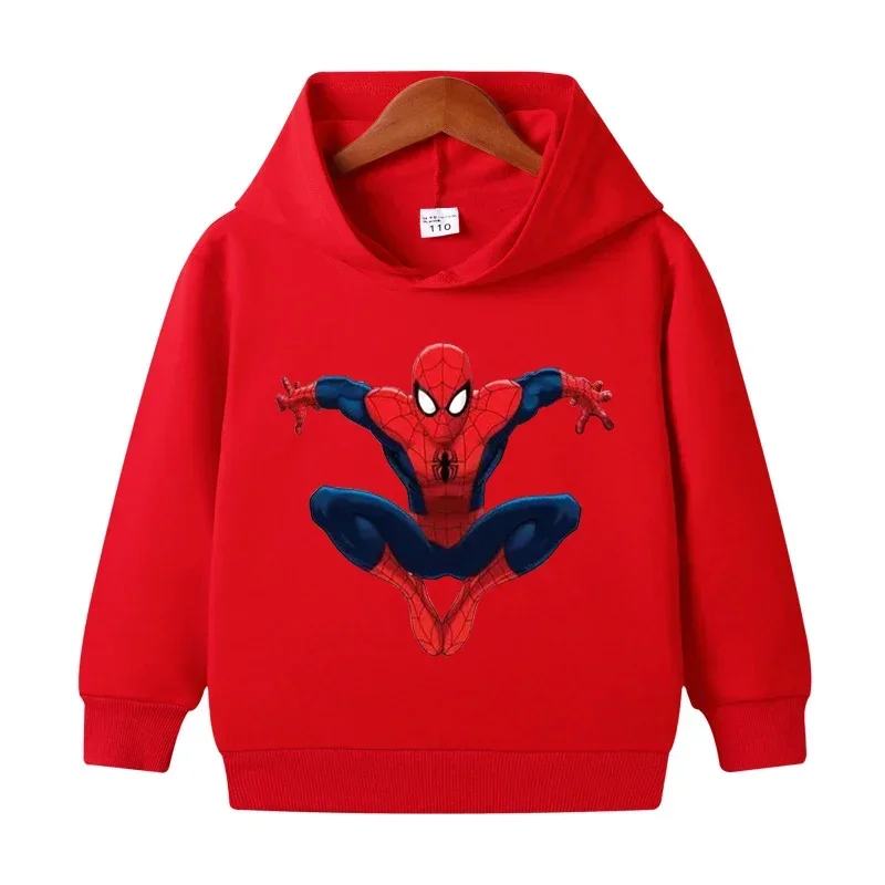 Kids Spring Autumn Spiderman Hoodies Fashion Cartoon Printing Baby Boys Clothes Boys Casual Tops Sweatshirts 2-14Years Old