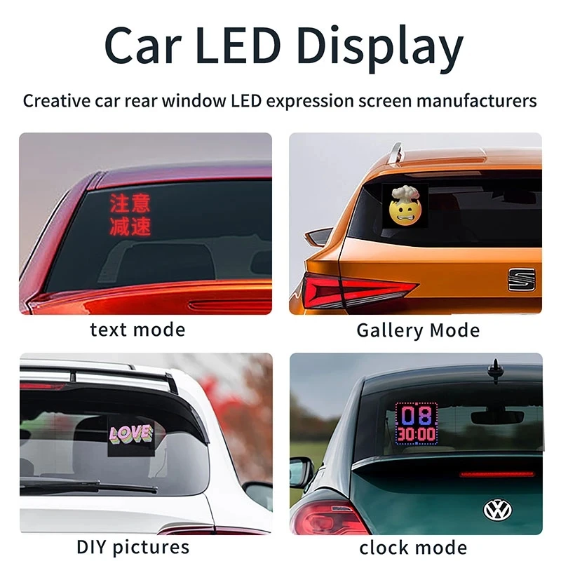 Smart LED Car Pixel Display APP Control Display 32X32leds Programmable Screen Panel for Home Room Decoration Shop Advertisement