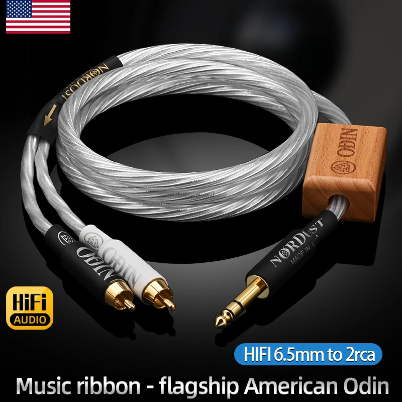 

Odin ATAUDIO HiFi 6,5 мм кабель TRS к 2RCA Высокопроизводительный 7N OCC чистый серебристый стерео экранирующий аудиокабель для усилителей ЦАП Sp