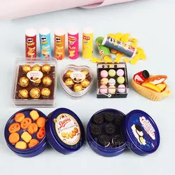 Miniatrue – Mini boîtes alimentaires pour biscuits au chocolat, pommes de terre, Chips, jouets, jeux de simulation pour Barbies, accessoires de maison de poupée Bjd, 1/6