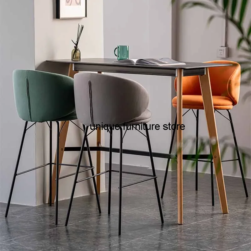 

Reception Modern Bar Stools Kitchen Designer High Barber Waiting Bar Chair Lounge Party Backrest Taburete Alto Home Furniture