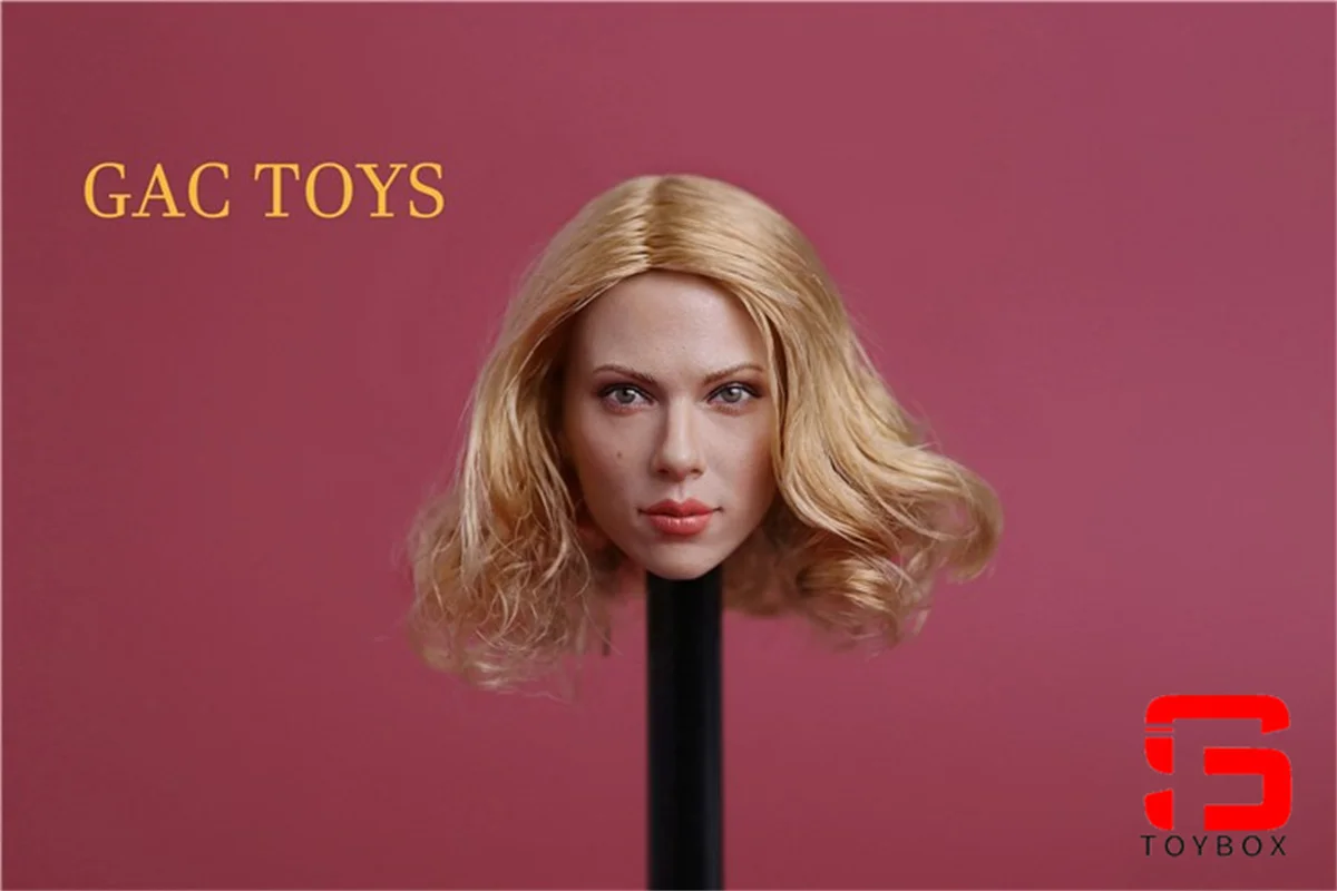 Gactoys gc002 1/6 scarlett johansson cabeça esculpida cabeça de soldado feminino escultura modelo caber figura de ação de 12 polegadas corpo bonecas