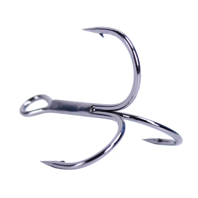 High Carbon Steel Barbed Treble Hook, Carp Fishing Tackle, Round Bend for Bass, Super Sharp, Size 2 #-12 #, 100Pcs