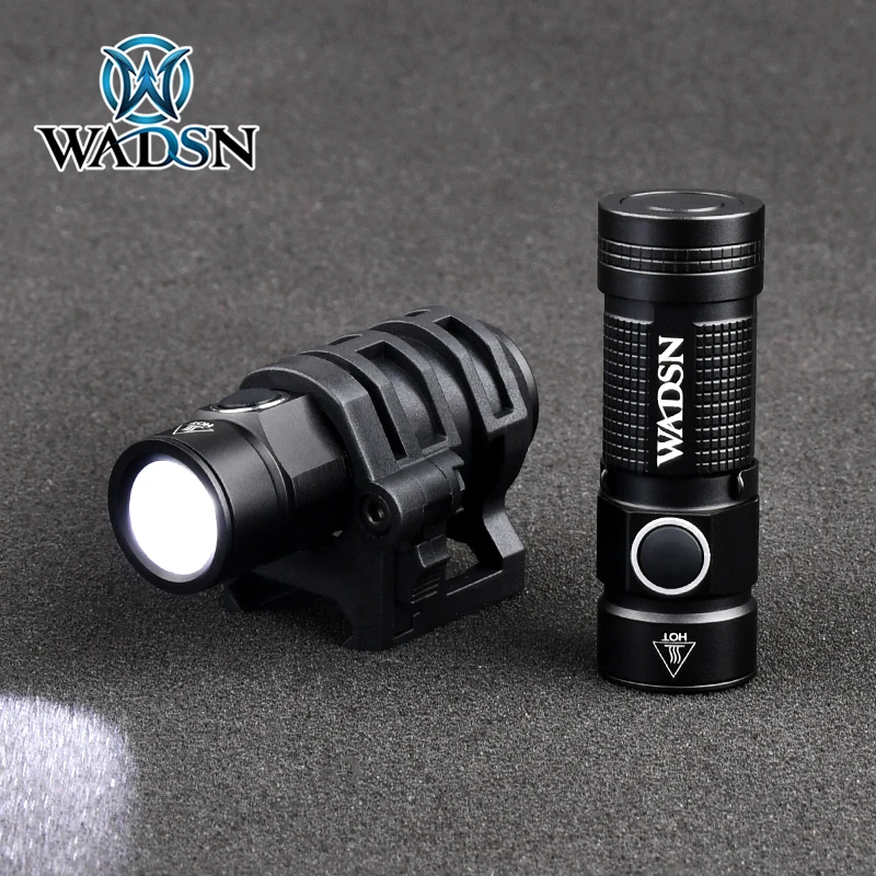 WADSN Metal Mini Strobe Flashlight FAST Helmet Light Hat Head Lamp 20mm Picatinny Rail System Outdoor Hunting Miniature Torch