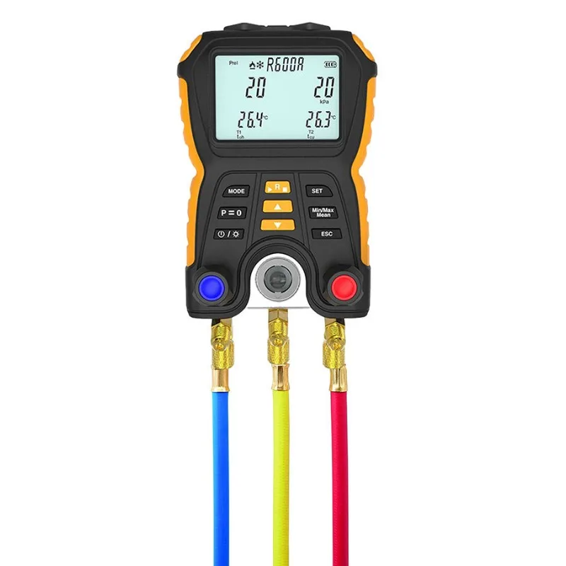 Imagem -04 - Digital Manômetro Refrigeração Vacuum Manifold Tester Refrigerante Medidor Novo Hti-ht750