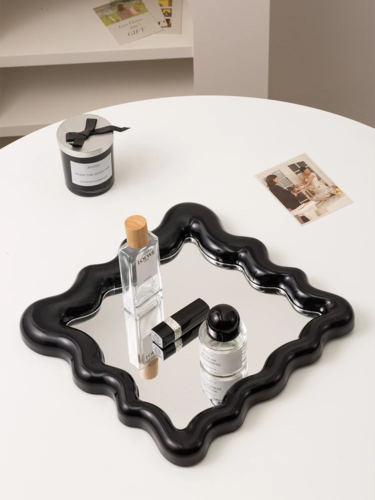 【EpeiusHome】Home Furnishing decoration Square corrugated vanity mirror