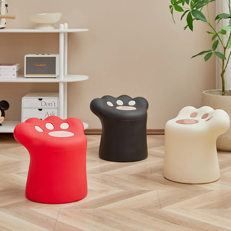 Hot Selling High Quality Modern Cute Cat Paw Claw Design Plastic Desk and Stool Set for Children