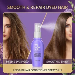 PURC Leave In Conditioner Spray for Hair Smoothing Hair Treatment Coconut Oil Repair Damaged Dry After-Shampoo Hair Care 55ml