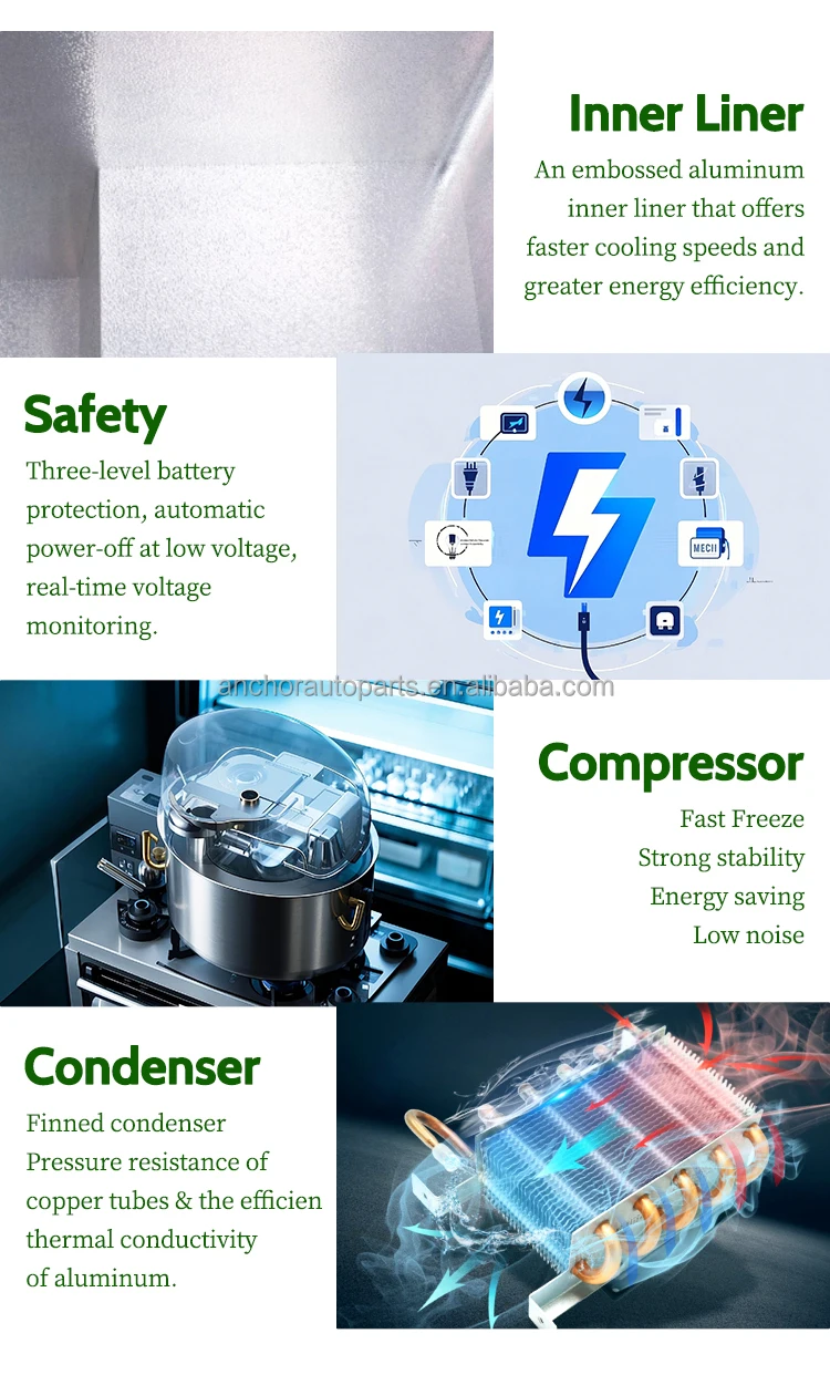 Sheet Metal  Compressor Refrigerator Freezer 45L 60L Portable Vehicle Fridge Low Voltage Protection AC.684.212
