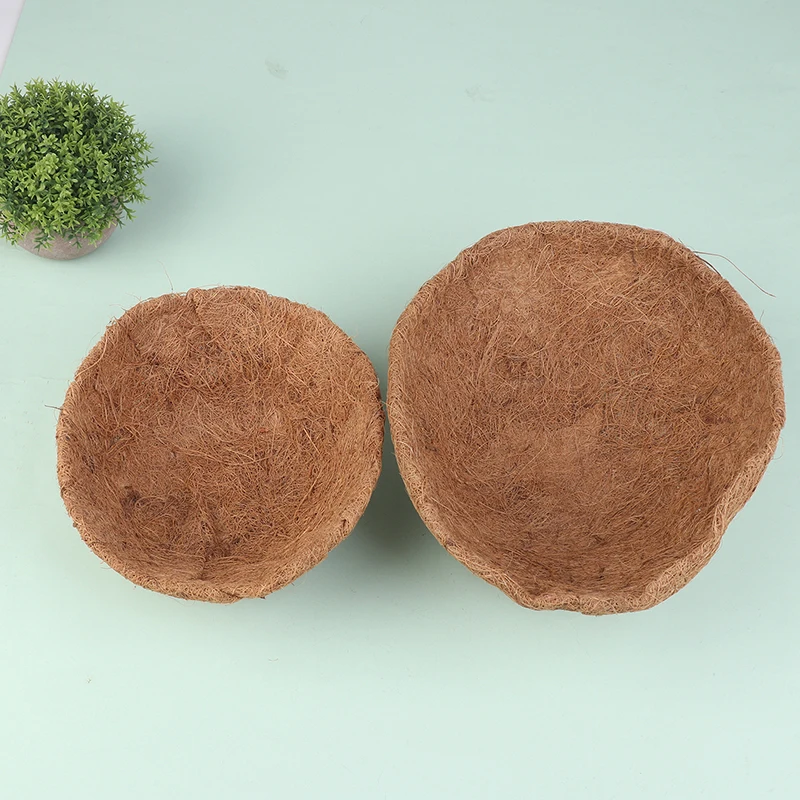 1 pc 8/10 Polegada forro de cesta de suspensão ao ar livre redondo forros de coco para plantadores natural coco cesta forro de substituição