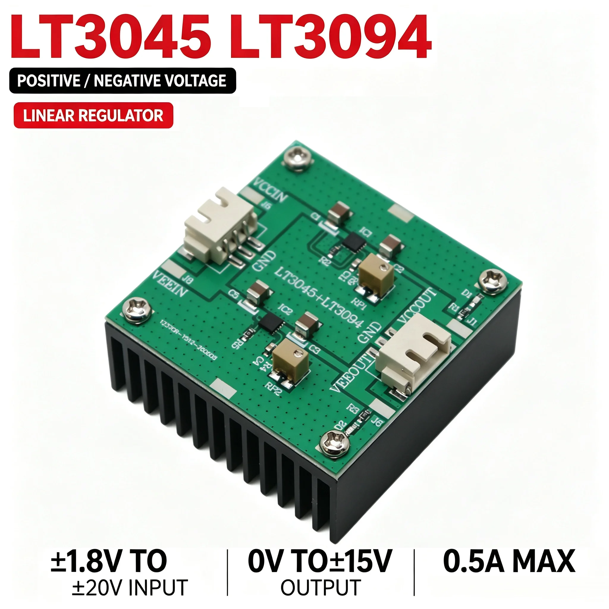 LT3045 + LT3094 Positive Negative Voltage 3V 5V 12V 15V DC TO DC Precision Linear Low Noise Audio RF Power Supply LDO Regulator