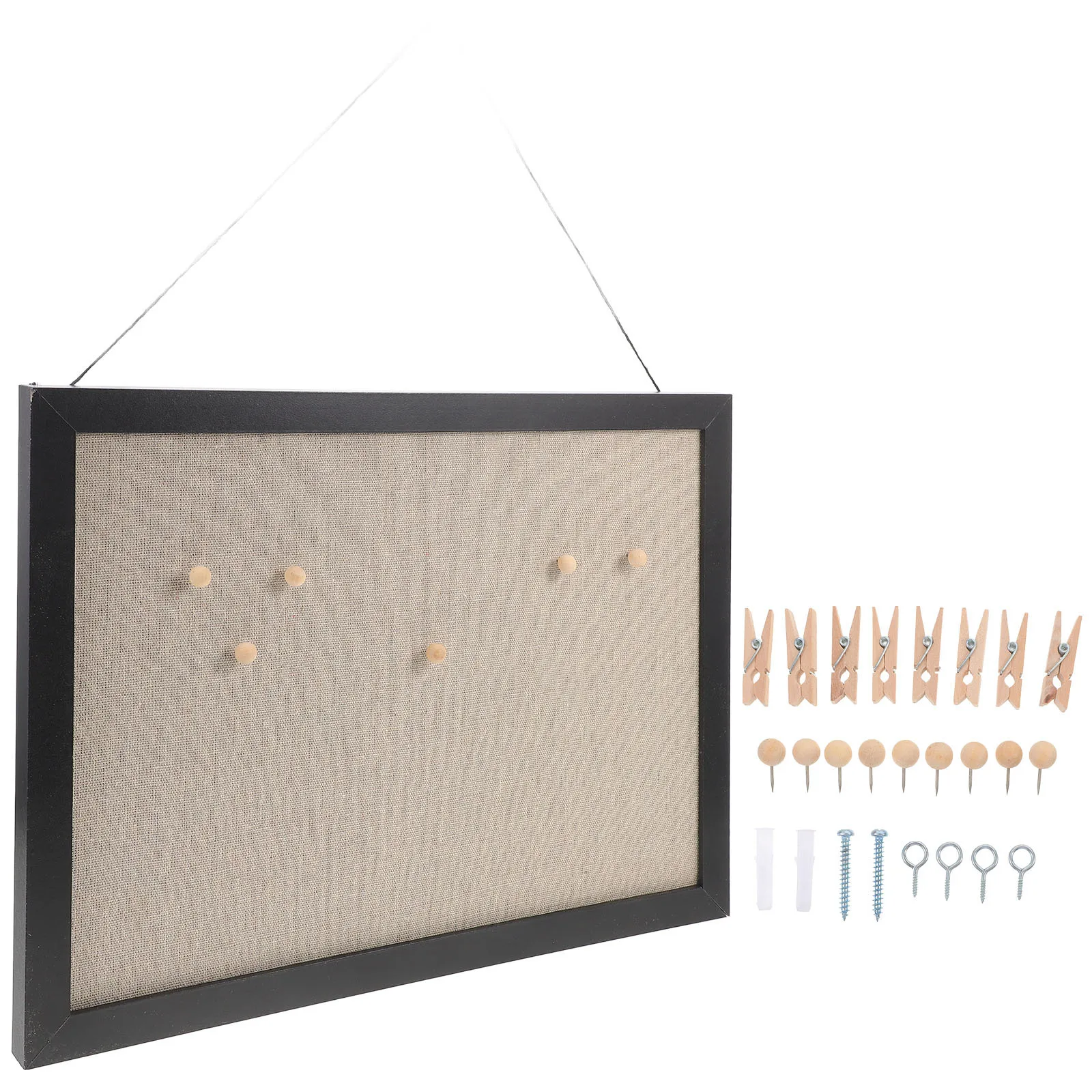 

1Set Wall Bulletin Board Lightweight ABS Cork Linen DIY Cork Board for Office Study Room Photo Note Memo Organizer