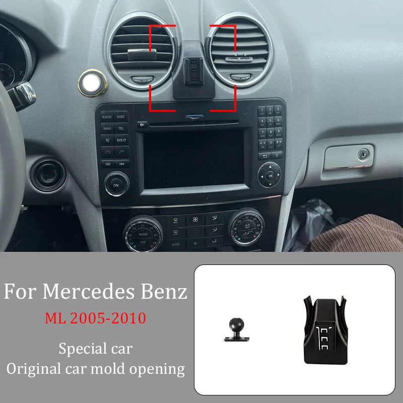 Car Phone Holder  For Mercedes  Benz ML 2005-2010  DIY Screen Projection Wireless Charger Infrared Induction Fixed Bracket