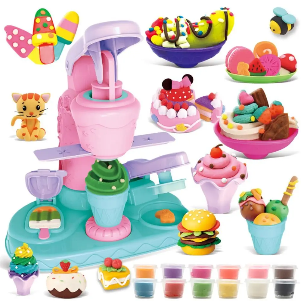 Juguete para hacer bricolaje de diseño único, herramienta de molde hecha a mano, máquina de fideos de helado, herramienta creativa de bricolaje, arcilla de colores, diseño interesante