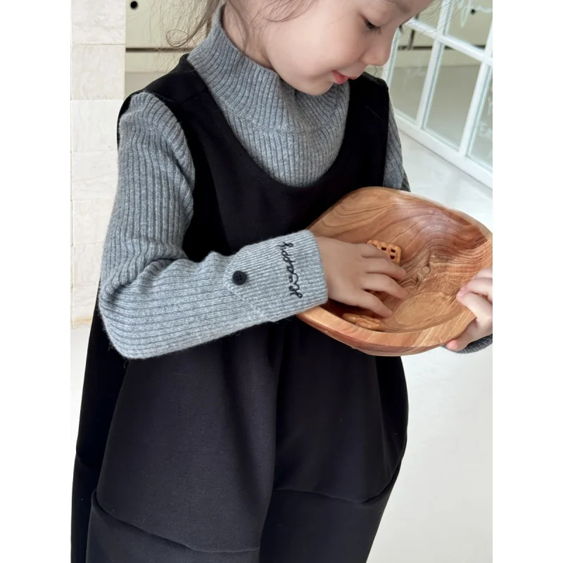 

Princess Yoyu Girls' Autumn and Winter New Mid-Neck Sweater Children's Slim Bottoming Shirt Boys' Inner Sweater