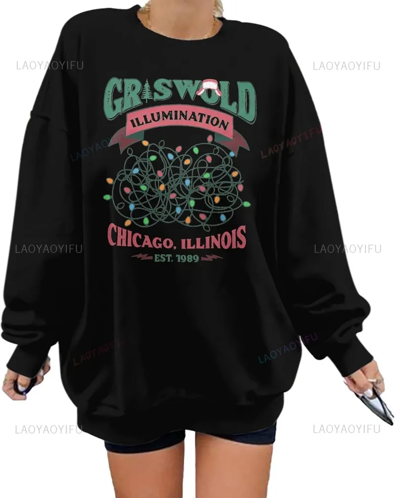 Women Christmas Sweatshirts Funny Christmas Holiday Sweaters Hoodies Women Personalized Clothing Xmas Casual Pullover