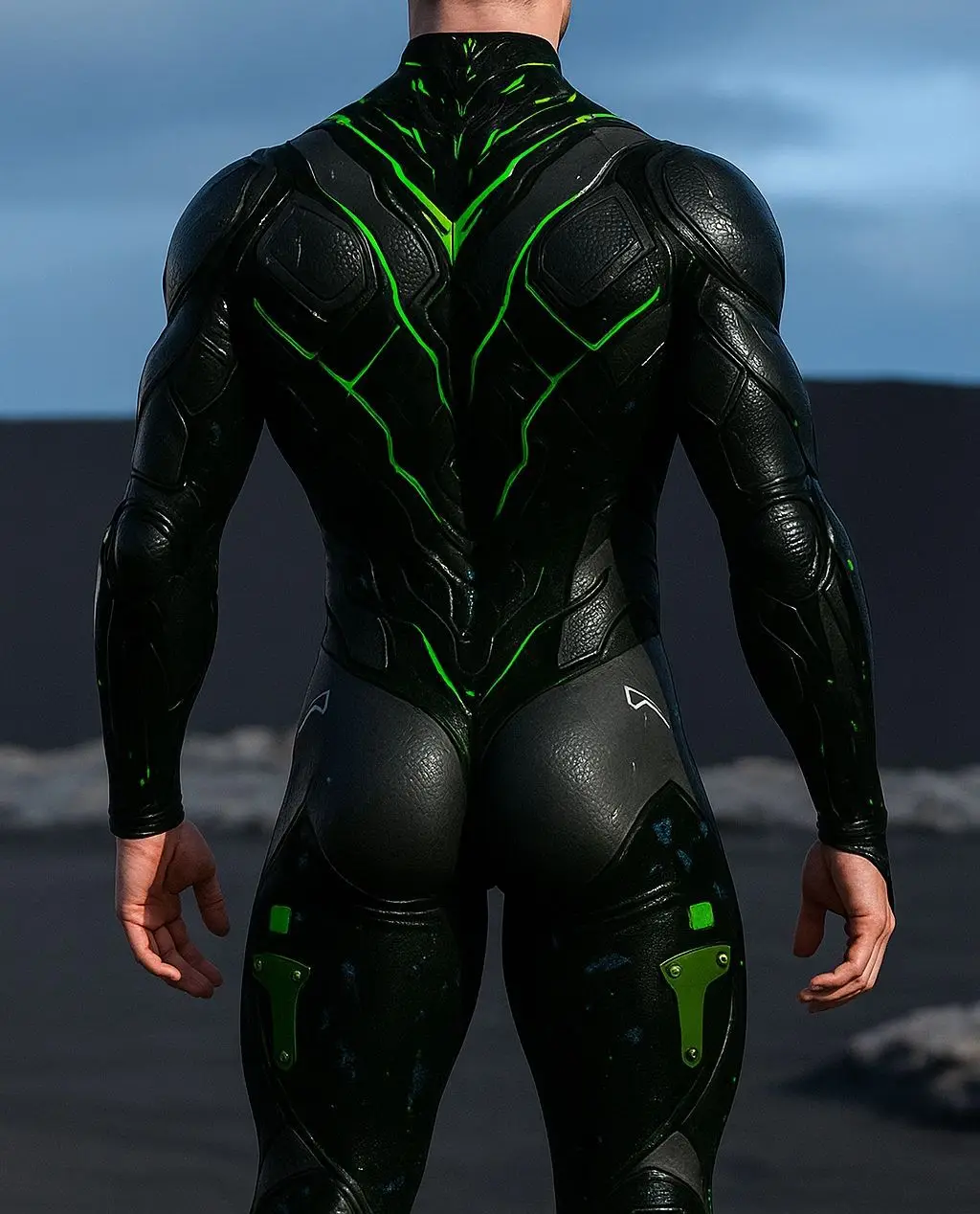 Herren Punk Muskel-Jumpsuit Rüstung Coole Bedruckte Cosplay-Kostüm Halloween-Aufführung Zentai-Anzug Karneval Bühnenoutfit 2026 – Detail 19