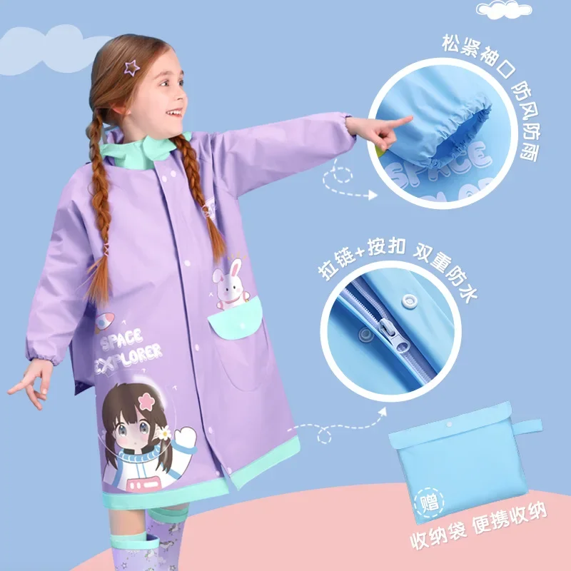 Children's Raincoats for Girls And Primary School Students Full Body Waterproof Raincoats School Bags Children's Raincoat