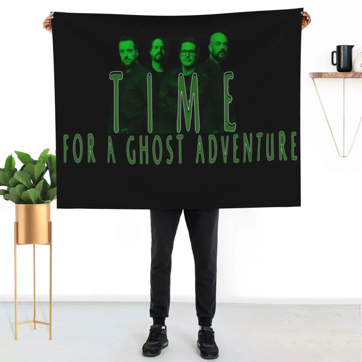 

TIME FOR A GHOST ADVENTURE Throw Blanket Summer Cool Breathable Blanket for Sleeping