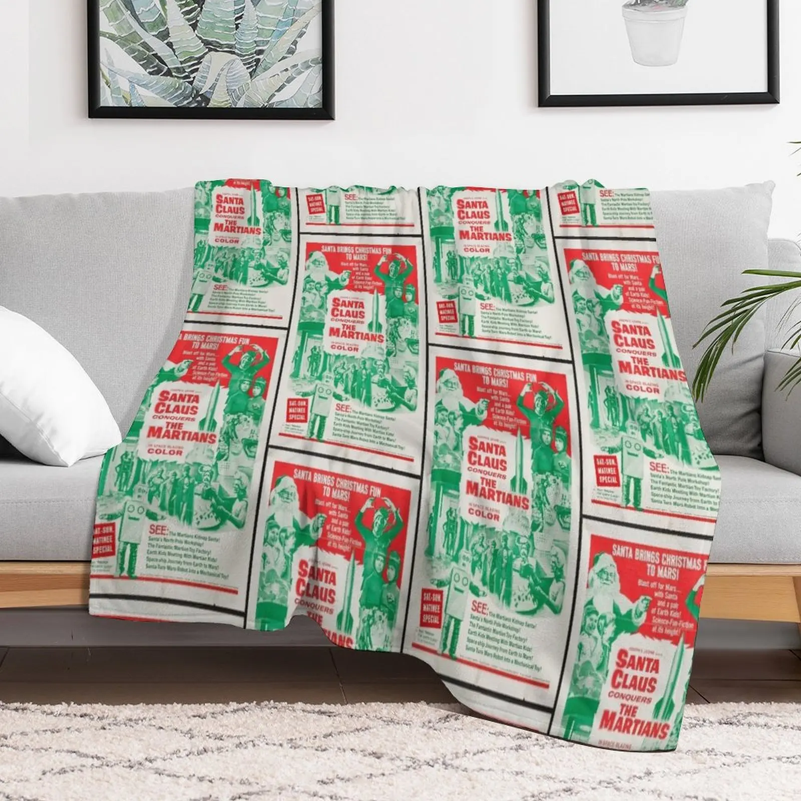 

Santa Claus Conquers the Martians Throw Blanket Softest Personalized Gift Thermals For Travel Blankets