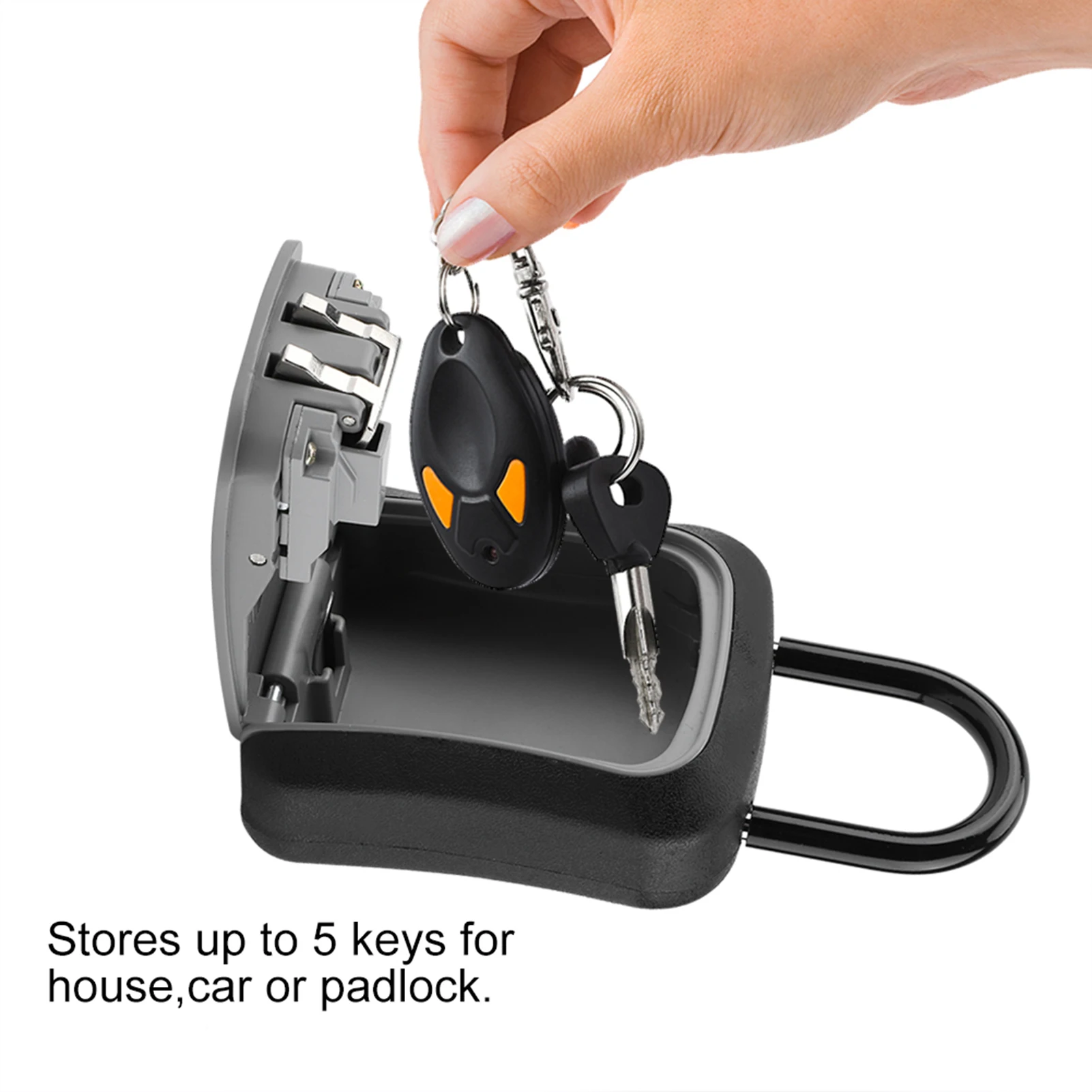 4 Digit Key Safe Security Storage Lock Box Combination Wall Mount Organizer Key Storage Lock Box