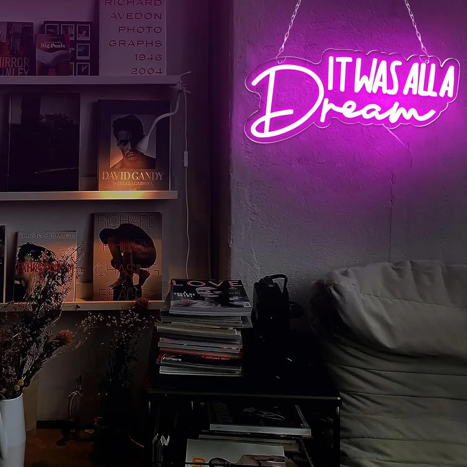 It Was All a Dream Neon Sign LED Neon Light Sign for Bedroom Man Cave Bar Home Decor Birthday Christmas Gift Night Light