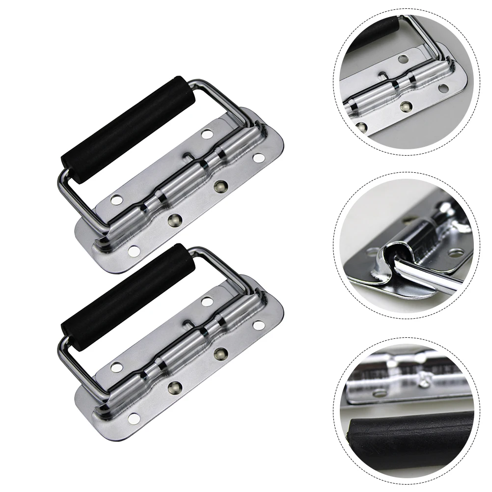 

2Pcs Spring Stainless Steel Rubber Cabinet Wardrobe Door H Case Cabinet H Door Furniture Folding Hardware