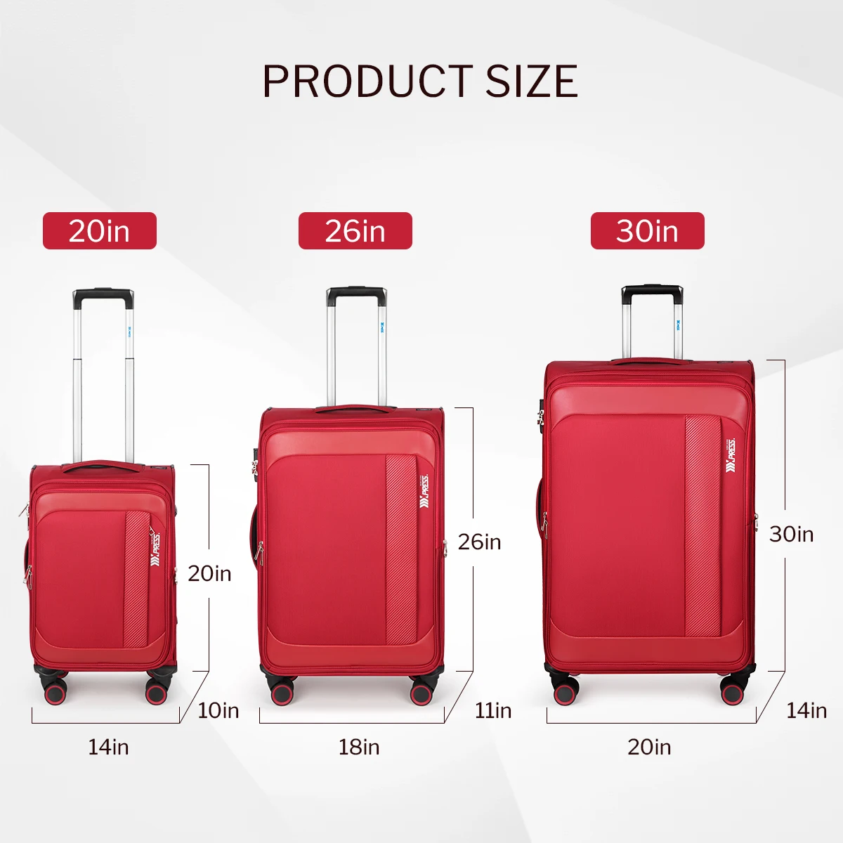 Expandable Softside Suitcase w/Spinner & TSA Lock Durable Travel Luggage w/Telescoping Handle Ease Move for Men Women